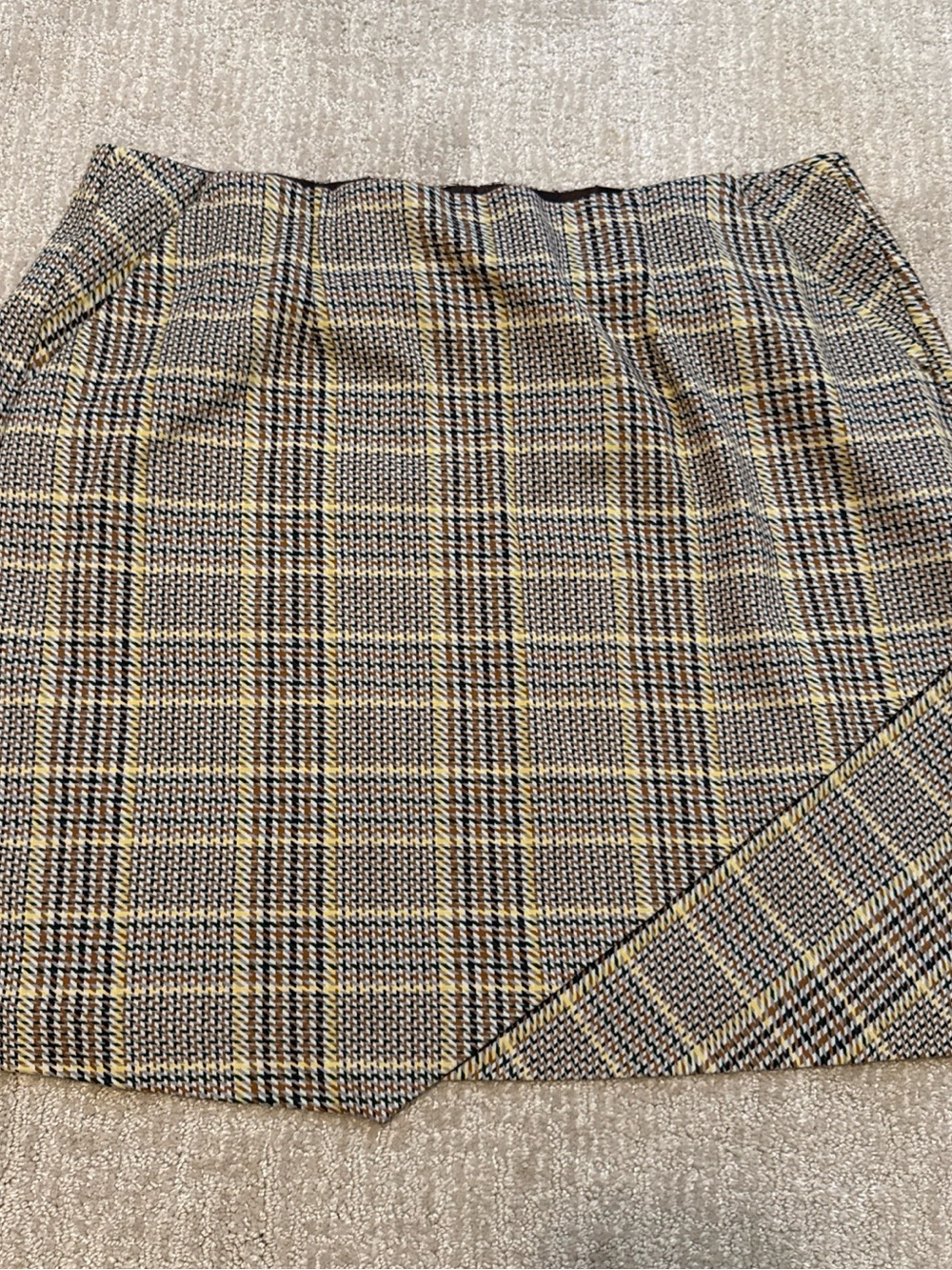 Cabi Pastime Mini Skirt 3584 Stretch Pockets Schoolgirl Plaid Body Skimming